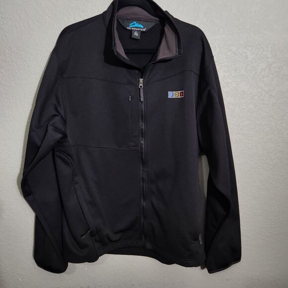 Tri-Mountain Mens Black Full-Zip Jacket XL Softshell Embroidered Logo - Picture 1 of 10